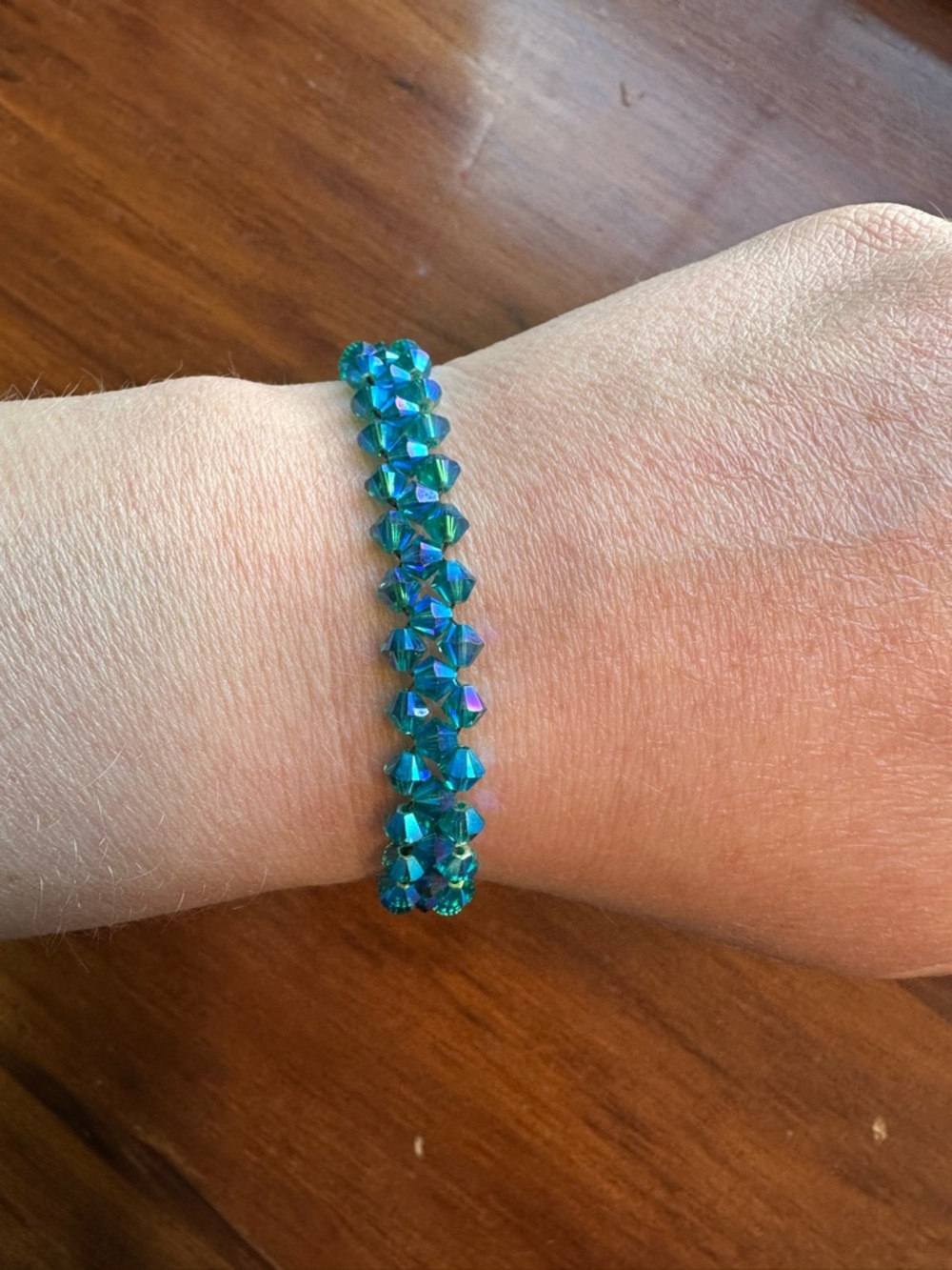 Blue Swarovski Crystal Beaded Bracelet